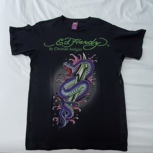 Ed Hardy T-Shirt (Rhinestone Snake)